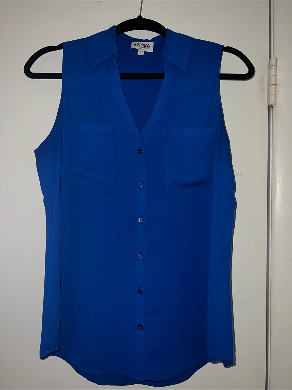 Sleeveless button down top